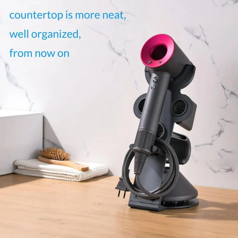 Soporte de sobremesa para secador Dyson con diseño desmontable, soporte metálico con organizador de cables, Estilo A