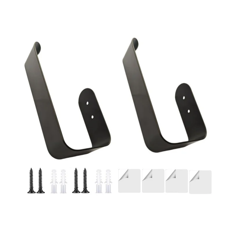 YH022-2 2 Stück Eisen-Gardinenhalter Wandmontage Vorhanghaken U-förmig