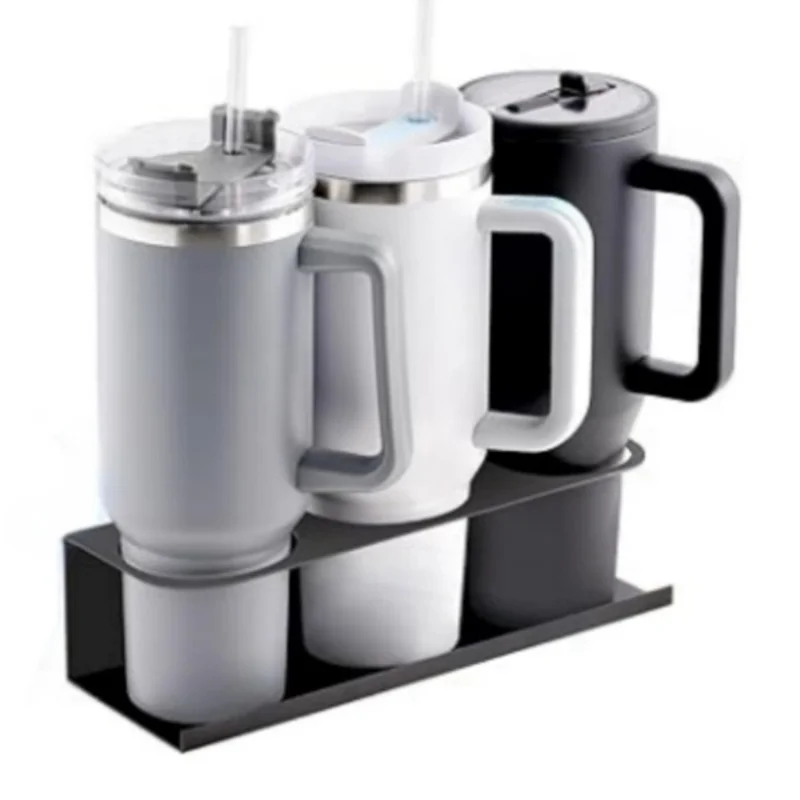 YH020-1 1 Pezzo Organizer da Parete per Bottiglie d'Acqua a 3 Slot Salvaspazio per Porta Tazze Stanley
