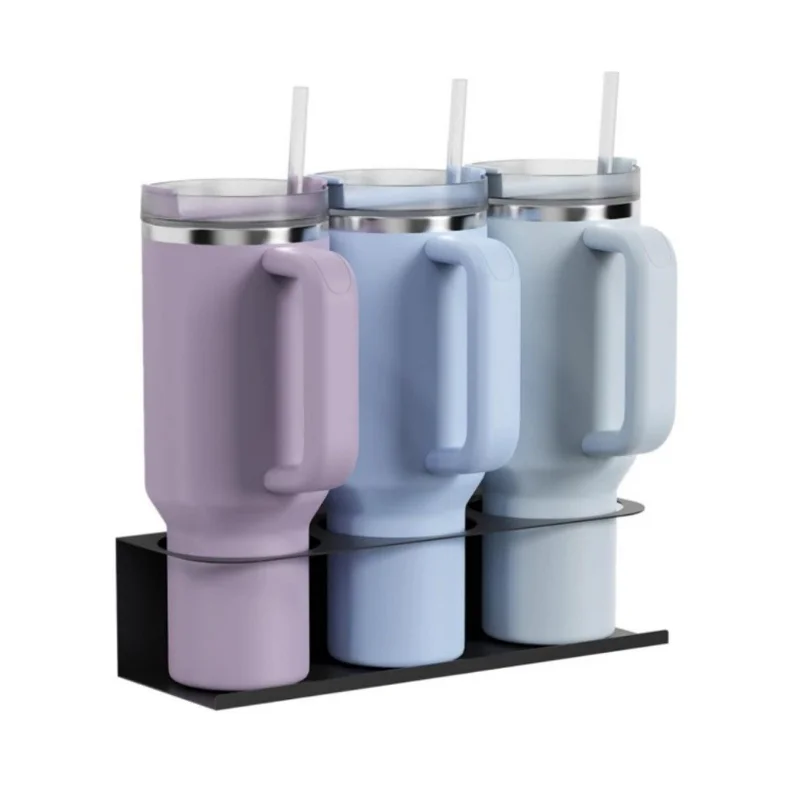 YH020-2 2-teiliger Wandhalter zur Platzersparnis für Stanley Becher - 3-fach Flaschenhalter Aufbewahrungsregal