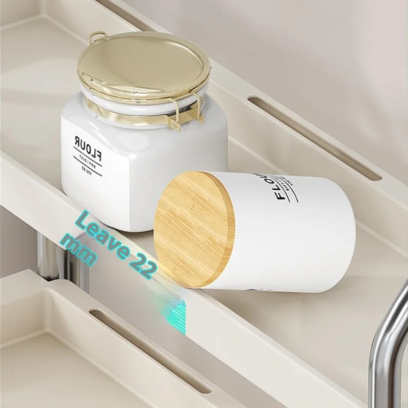 Organizzatore da Bancone per Cucina a 2 Ripiani, Larghezza 30 cm, Portaspezie, Portautensili, Supporto per Coltelli, Scaffale Multiuso per Stoccaggio