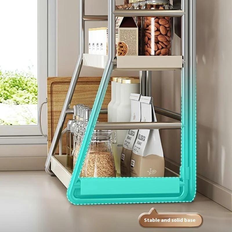 Kitchen Countertop Organizer 3-Tier 30cm Width Spice Rack Utensil Holder Knife Stand Multi-Function Storage Shelf