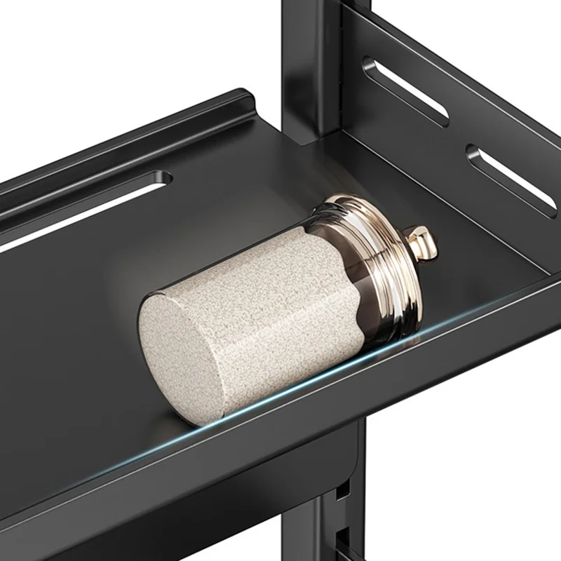 Organizador de Especias para Cocina de 3 Niveles de 40 cm de Ancho, Estante de Almacenamiento de Encimera, Soporte para Utensilios y Cuchillos - Gris