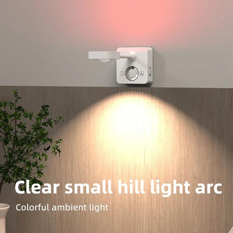Motion Sensor Wall Art LED Spotlight for Paintings USB Rechargeable Dimmable Colorful Ambient Light