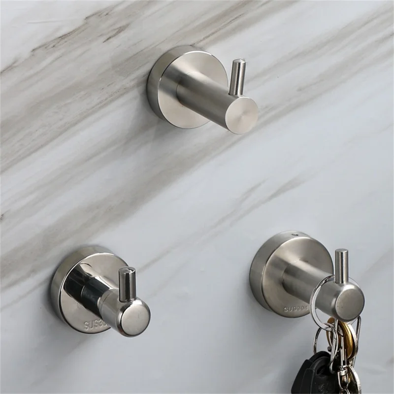 Style A 304 Stainless Steel Rust Resistant Robe Hook for Bathroom Hotel Wall Mounted Hanger - Brushed
