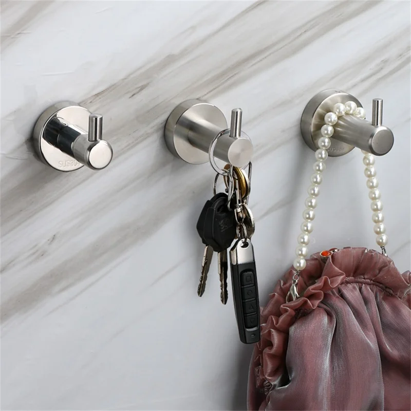 Style A 304 Stainless Steel Rust Resistant Robe Hook for Bathroom Hotel Wall Mounted Hanger - Brushed