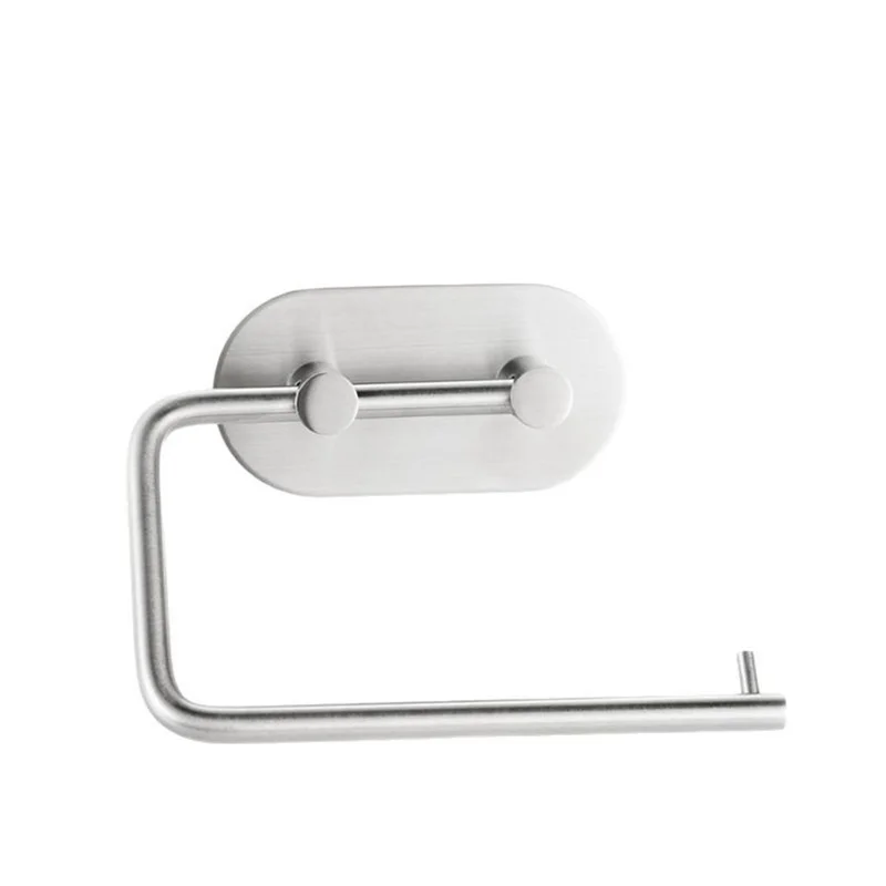 Soporte de papel higiénico de acero inoxidable sin perforación Dispensador de rollo de papel montado en la pared para baño / cocina