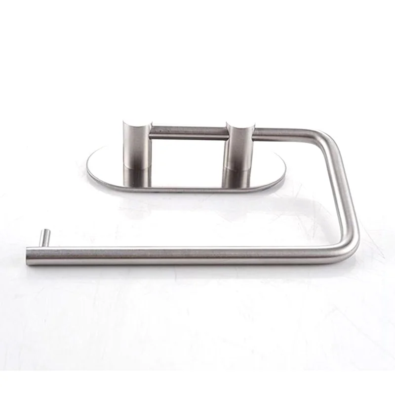 Soporte de papel higiénico de acero inoxidable sin perforación Dispensador de rollo de papel montado en la pared para baño / cocina
