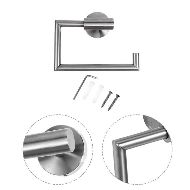 Stainless Steel Toilet Paper Holder Wall Mount Bathroom Tissue Roll Dispenser with 180 Degree Rotating Arm