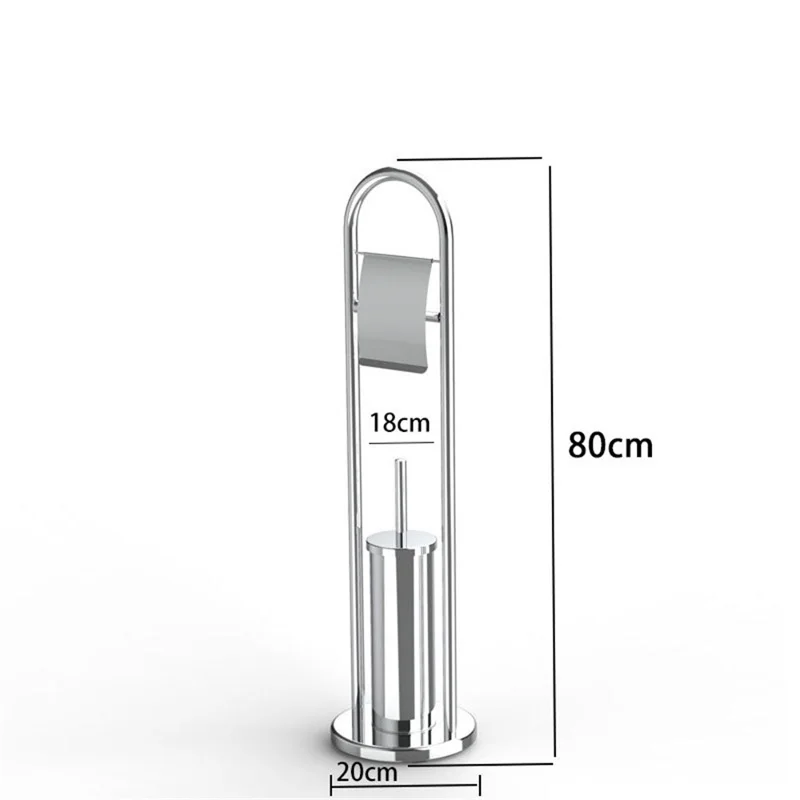 Portarotolo da bagno in acciaio inox 2 in 1 salvaspazio con porta scopino