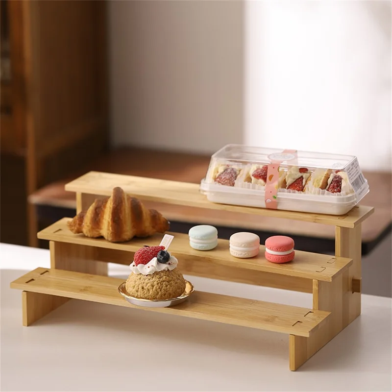 Bamboo 3-Tier Spice Rack Organizer Kitchen Detachable Condiments Storage Shelf