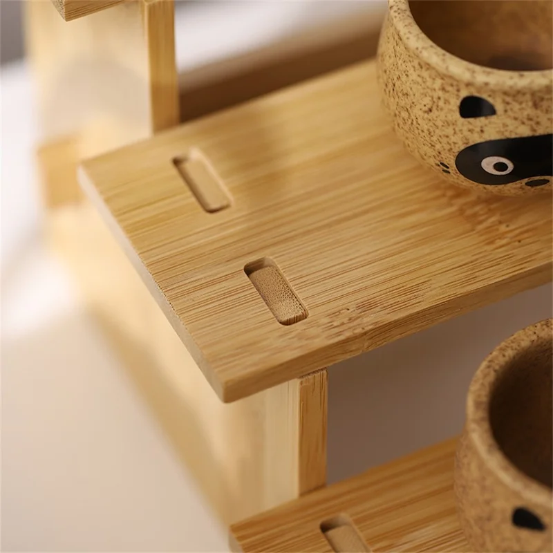 Bamboo 3-Tier Spice Rack Organizer Kitchen Detachable Condiments Storage Shelf