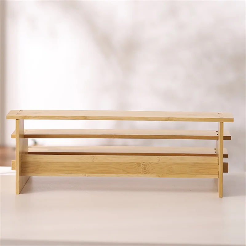 Bamboo 3-Tier Spice Rack Organizer Kitchen Detachable Condiments Storage Shelf