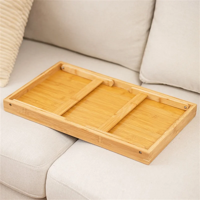 Mesa de Laptop Dobrável de Bambu para Cama, Mesa Preguiçosa para Estudo, Trabalho e Café da Manhã