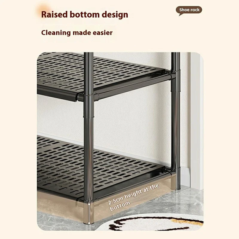 3-Tier Holes Board Shoe Rack Entryway Home Dorm Small Space Shoes Storage Organizer, 45cm Length