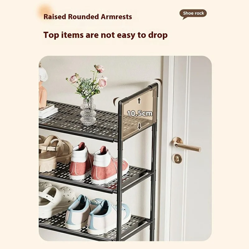 5-Tier Holes Board Shoe Rack Entryway Home Dorm Small Space Shoes Storage Organizer, 45cm Length
