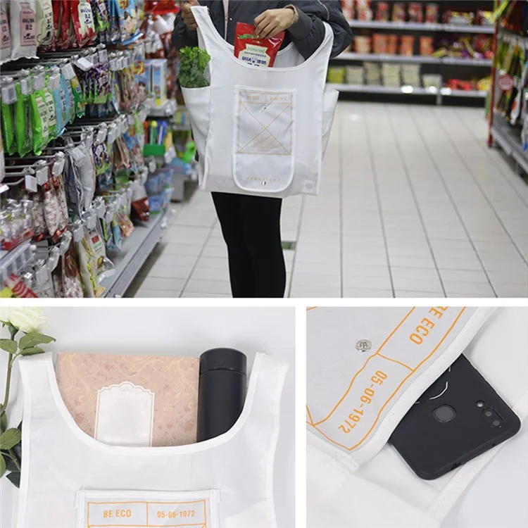 Saco de Compras Portátil de Nylon à Prova D'água Weekeight - Preto