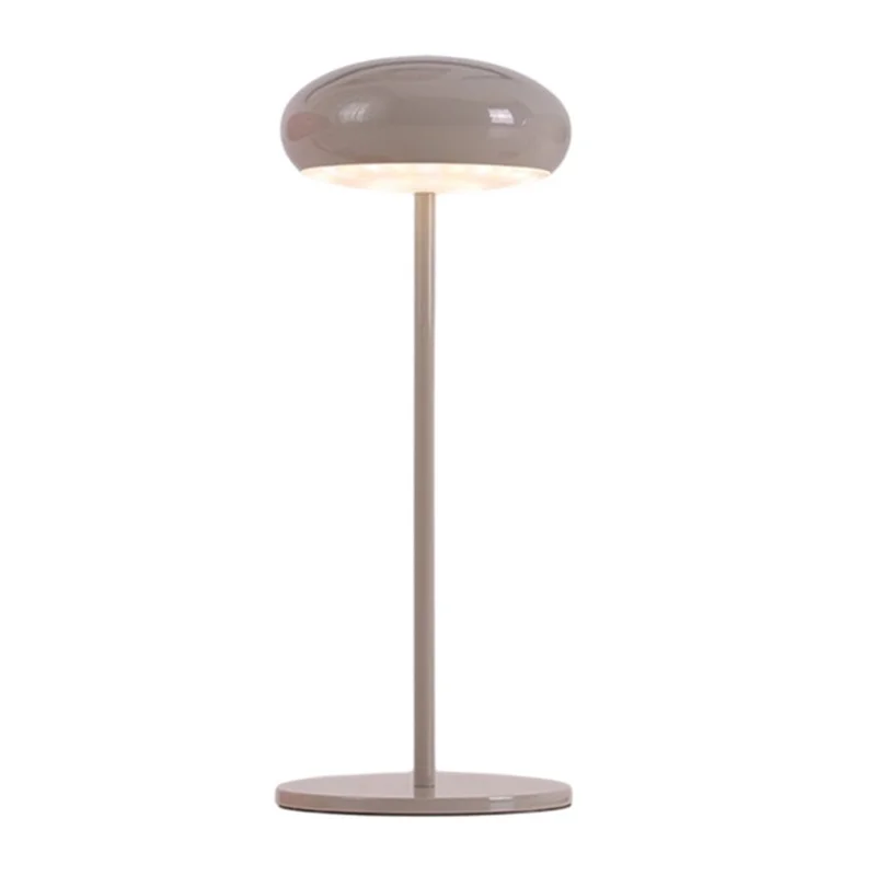 Lámpara de mesa decorativa recargable para bar, restaurante y cafetería, lámpara de ambiente LED de 3 W regulable - Gris