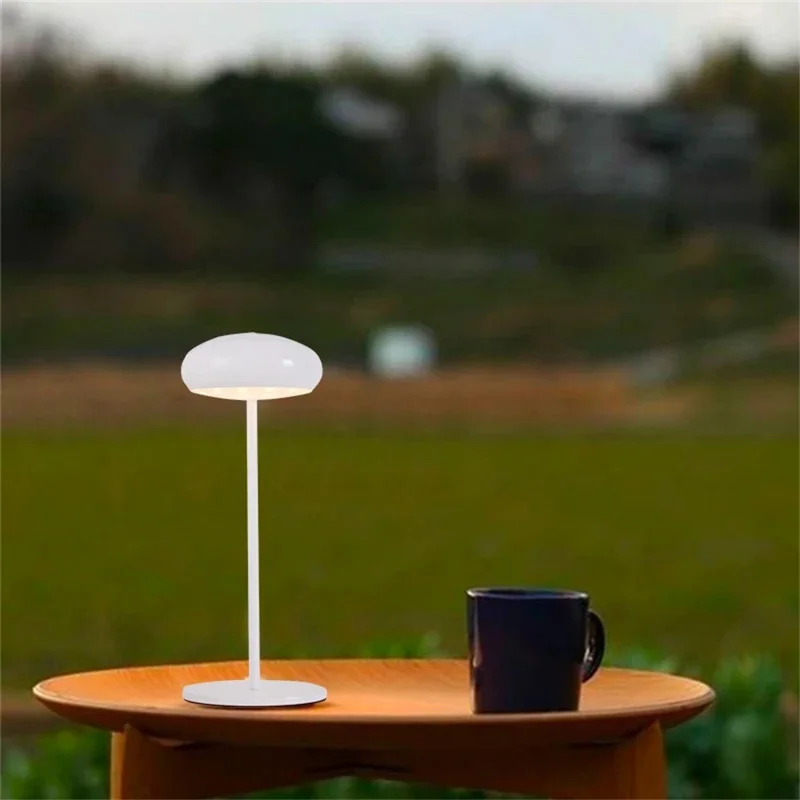 Lámpara de mesa decorativa recargable para bar, restaurante y cafetería, lámpara de ambiente LED de 3 W regulable - Gris