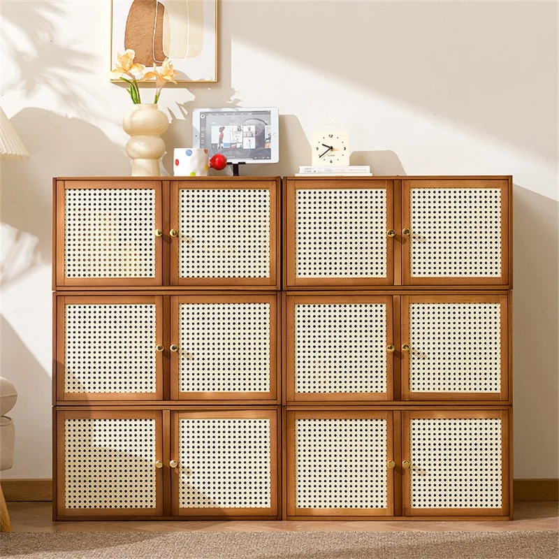 Modulares Holz-Gitter-Regal Freistehend Aufbewahrungsregal für Zuhause / Schaufenster - Braun