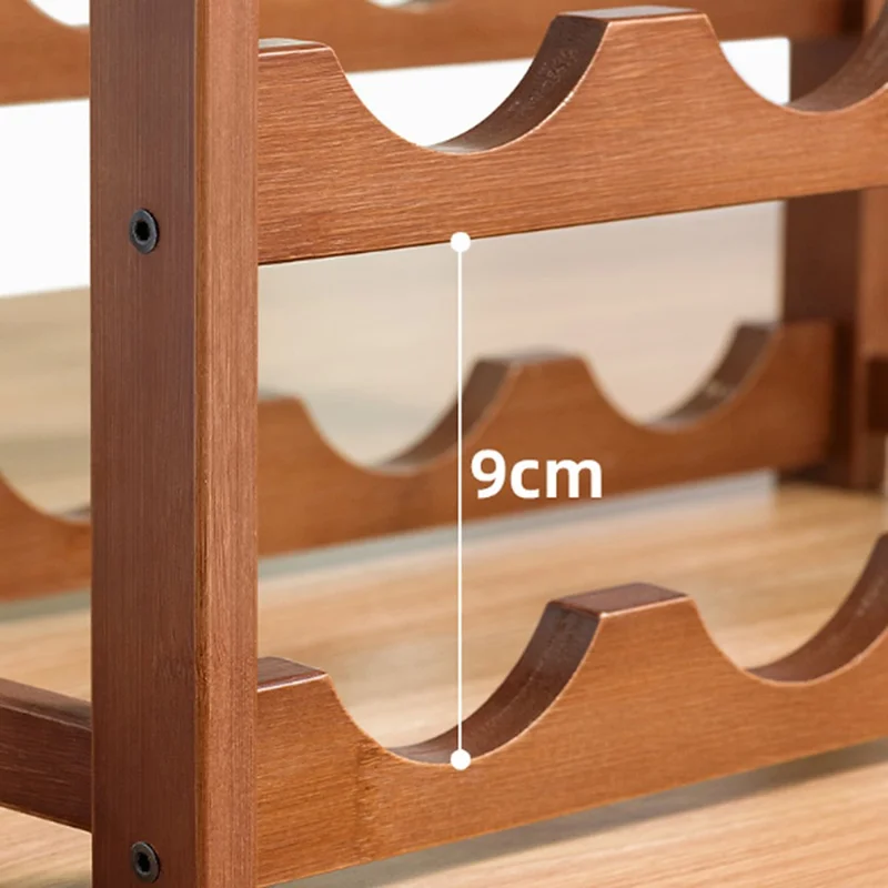 Creative 4-Tier Wine Rack for 16 Bottles Bamboo Tabletop Display Stand Home Bar Storage Organizer