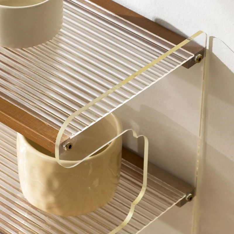 35cm 3 Tier Desktop Organizer for Office Home Bamboo Acrylic Storage Shelf Desk Rack - Beige
