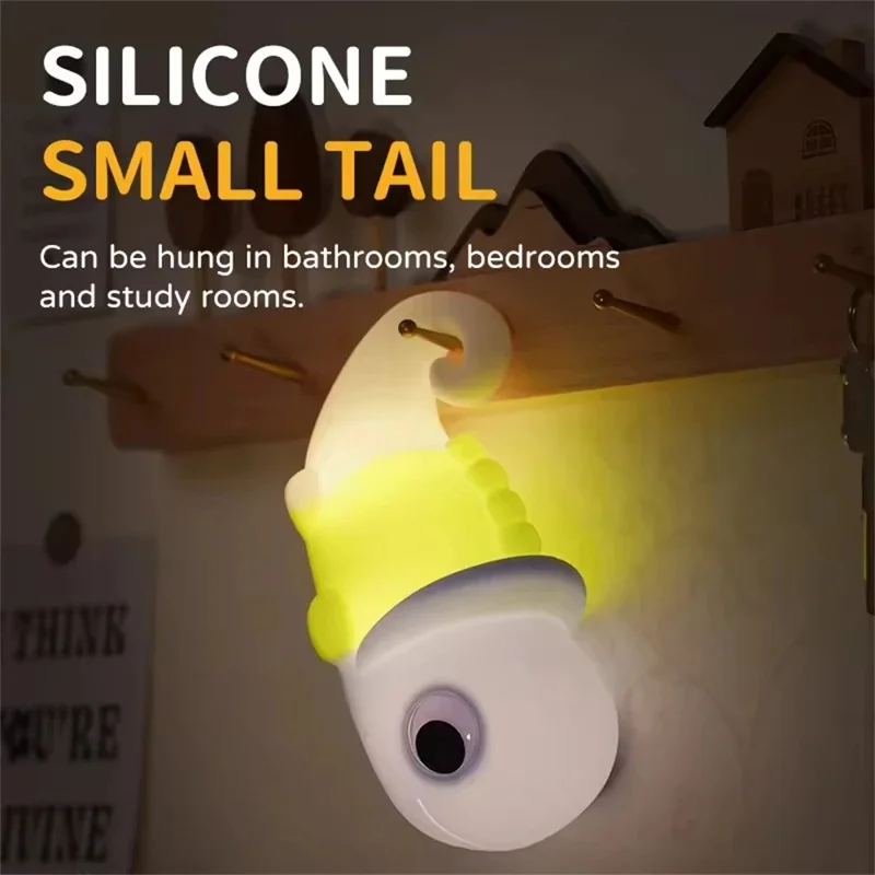 JXJA065B Cartoon Chameleon Shape Night Light for Kids Room Color Changing White Noise Bedside Lamp - Pink