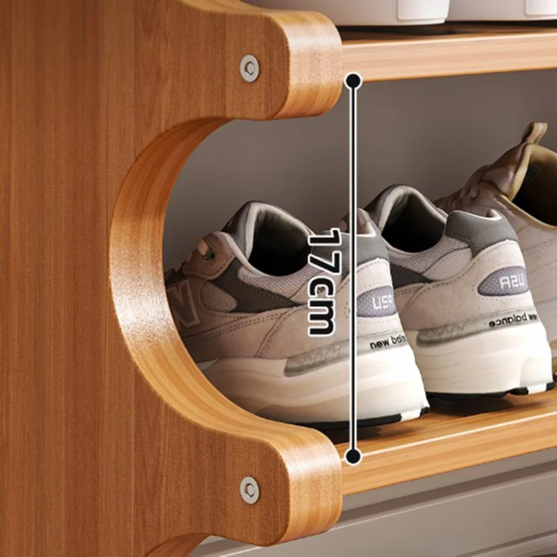 Estantería para Zapatos de Bambú de 4 Niveles, 80 cm de Longitud, Organizador de Almacenamiento para Entrada, Dormitorio y Hogar