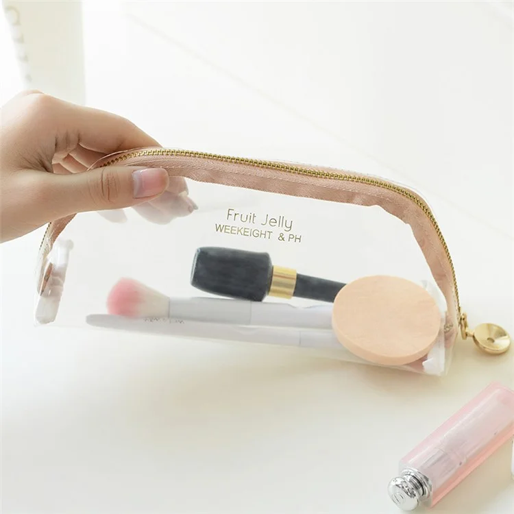 Weekeight S Size Élégant Transparent TPU Travel Zipper Makeup Sac Portable Cosmetics Rangement Sac - Vert