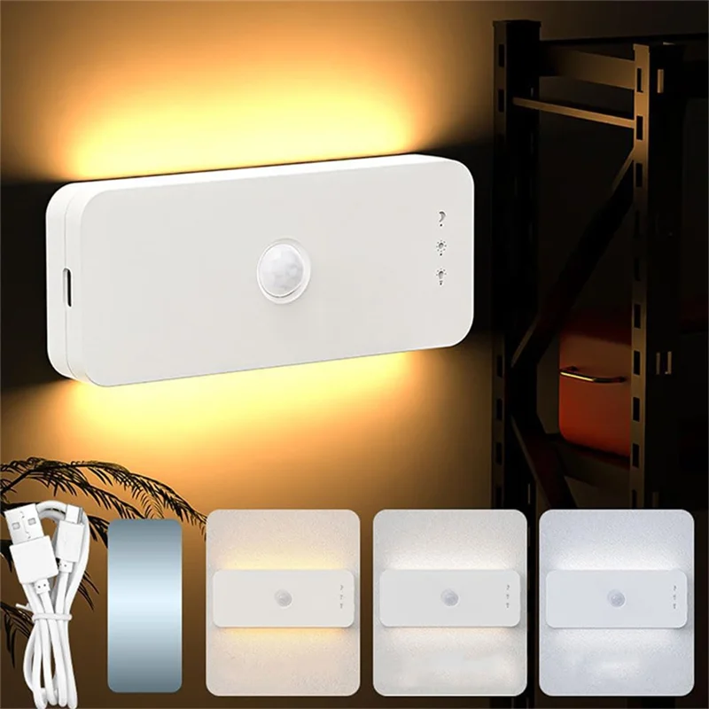 T053 Motion Sensor Night Light USB Rechargeable Side Illumination Human Body Detection Lamp