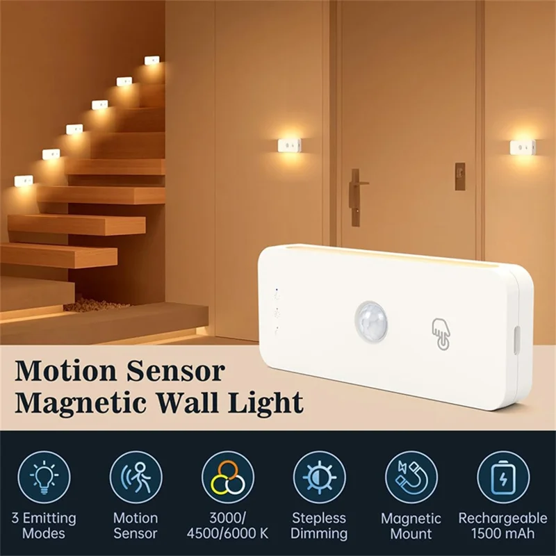 T053 Motion Sensor Night Light USB Rechargeable Side Illumination Human Body Detection Lamp