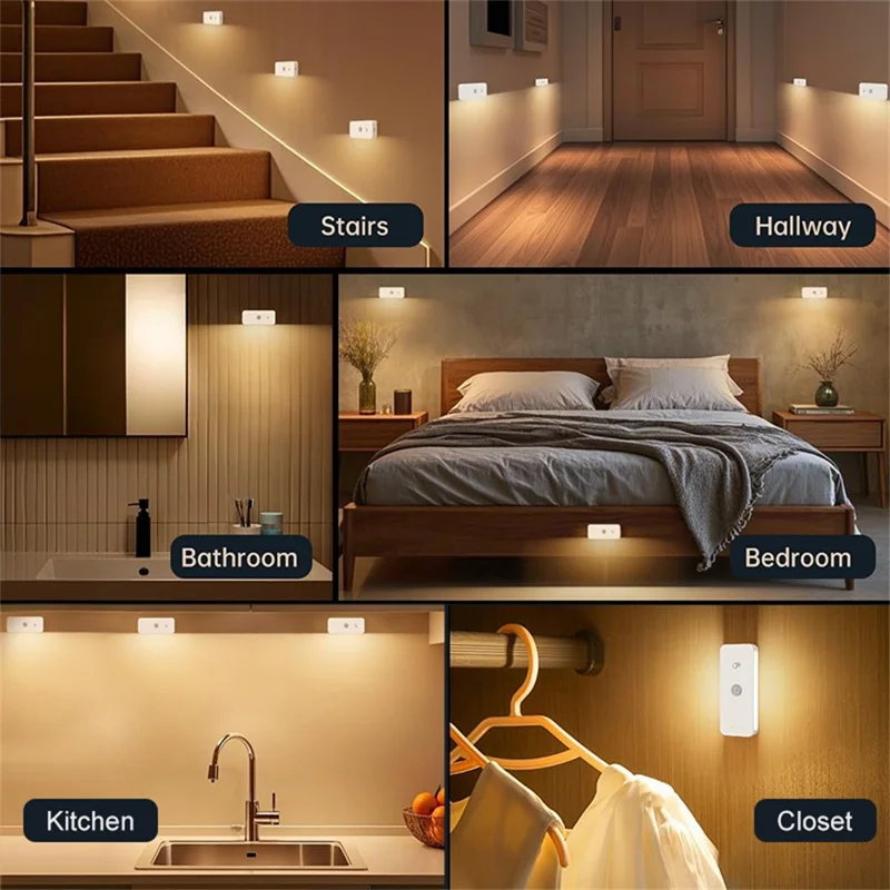 T053 Motion Sensor Night Light USB Rechargeable Side Illumination Human Body Detection Lamp