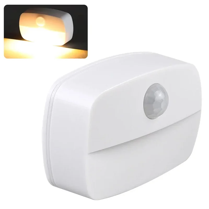 T023 Wireless Smart LED Motion Sensor Night Light Battery Powered For Bathroom Hallway Closet - Warm White Light