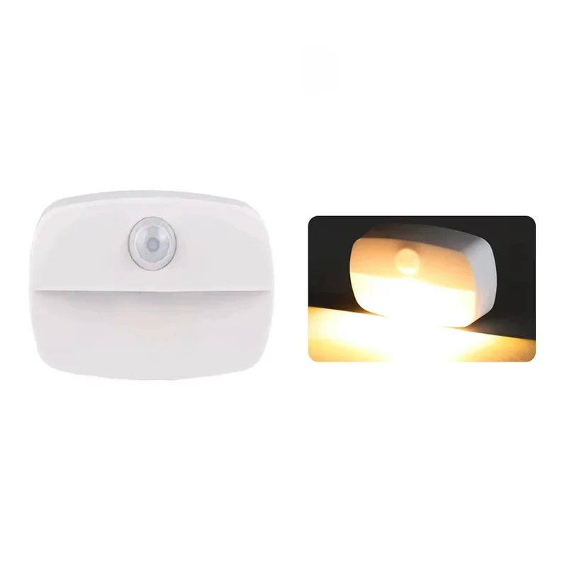 T023 Wireless Smart LED Motion Sensor Night Light Battery Powered For Bathroom Hallway Closet - Warm White Light