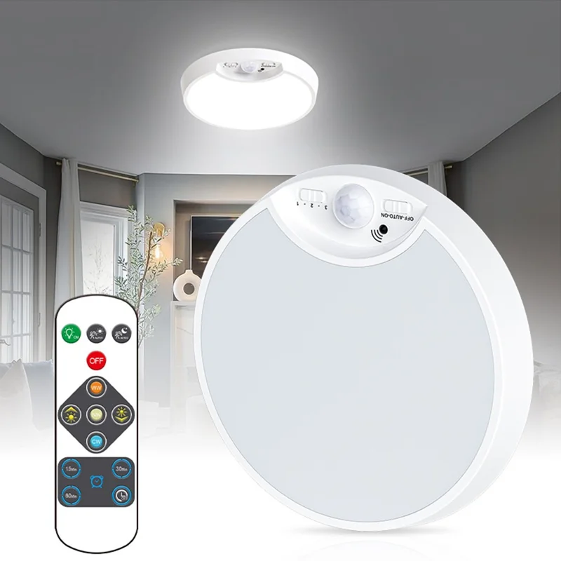 T041 LED Motion Sensor Ceiling Light For Hallway Stairway Rechargeable 4500mAh with Remote Control