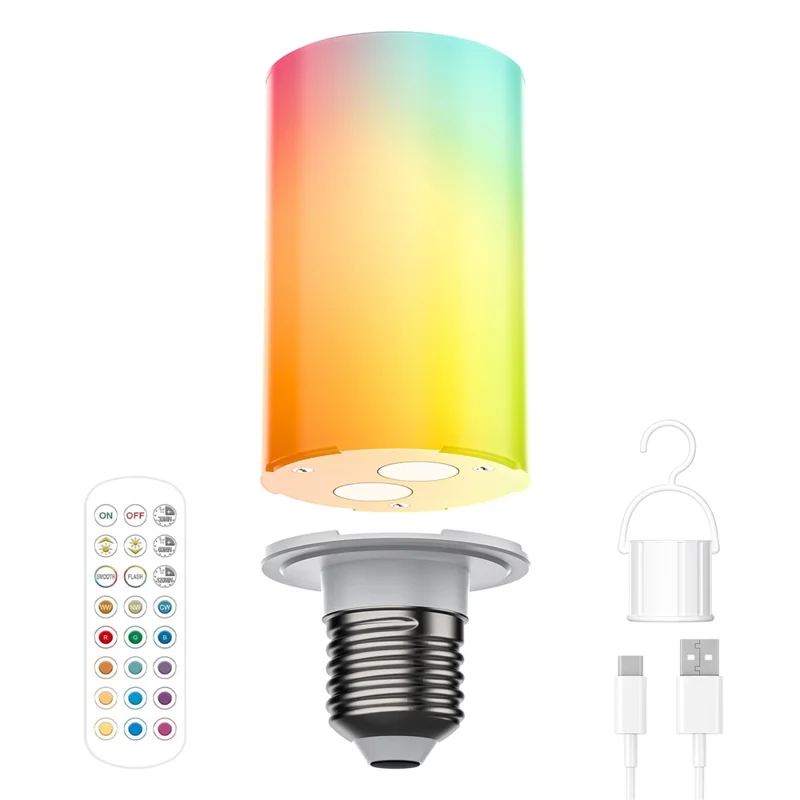 T110 Rechargeable LED Corn Light For Desk Lamp Stepless Dimming 10W Magnetic RGB Full Illumination Bulb
