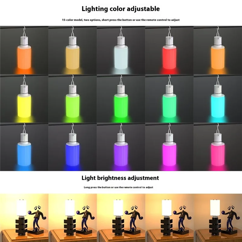 T110 Rechargeable LED Corn Light For Desk Lamp Stepless Dimming 10W Magnetic RGB Full Illumination Bulb