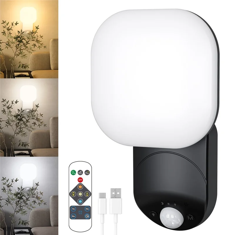 T051B Smart Outdoor Adjustable Wall Light Motion Sensor Security Lamp For Patio  /  Garden  /  Yard - Black