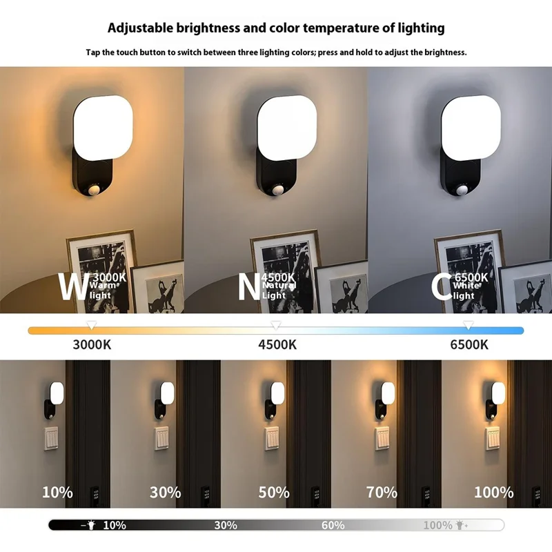 T051B Smart Outdoor Adjustable Wall Light Motion Sensor Security Lamp For Patio  /  Garden  /  Yard - Black