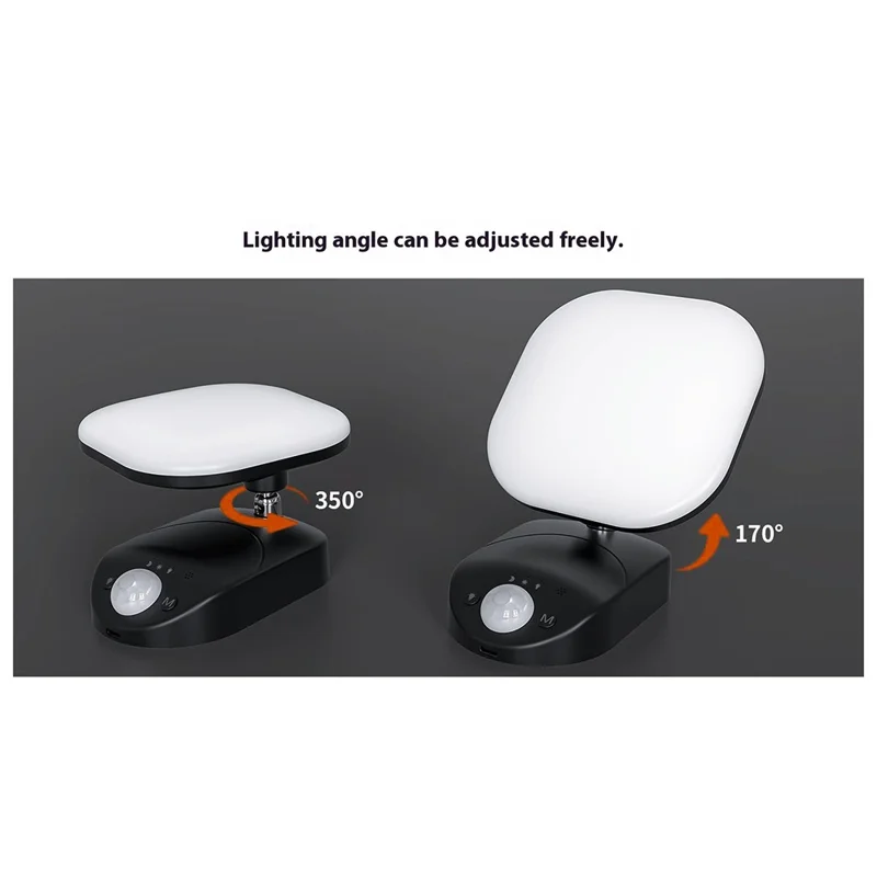 T051B Smart Outdoor Adjustable Wall Light Motion Sensor Security Lamp For Patio  /  Garden  /  Yard - Black