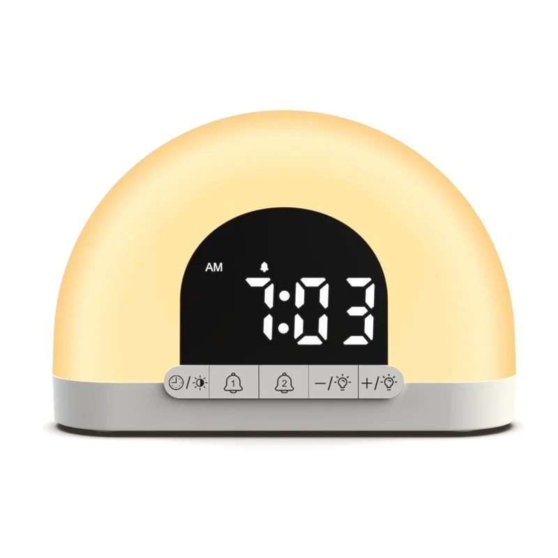 XH-304 Sunrise Wake Up Light Alarm Clock With Sound Ambint Lighting LED Desk Lamp Night Light