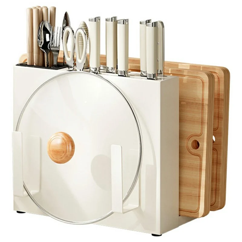 Multifunctional Kitchen Countertop Organizer For Knives Utensils Cutting Boards Carbon Steel Storage Rack