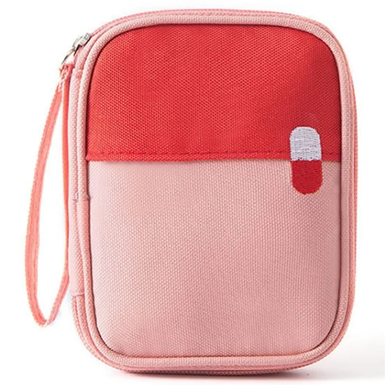 YB-847 Sac Médical de Voyage Portable à Petite Taille Sac de Rangement de Médecine en Tissu Oxford Imperméable - Rose