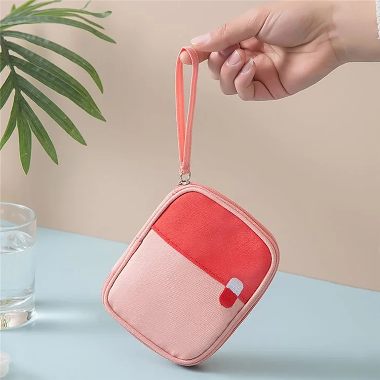 YB-847 Sac Médical de Voyage Portable à Petite Taille Sac de Rangement de Médecine en Tissu Oxford Imperméable - Rose