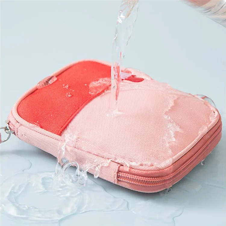 YB-847 Sac Médical de Voyage Portable à Petite Taille Sac de Rangement de Médecine en Tissu Oxford Imperméable - Rose