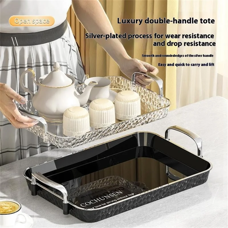 38 x 25.5 x 38.5cm 3-Layer Storage Tray Organizer for Living Room Desktop Removable Shelves - Beige