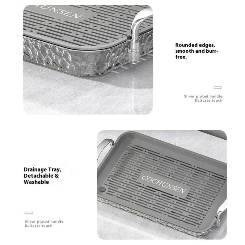 44.5 x 29.5 x 38.5cm 3-Layer Storage Tray Organizer for Living Room Desktop Removable Shelves - Beige