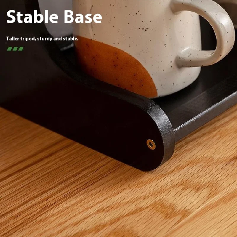 Rangement de verres à café et à vin en bambou à 4 niveaux de 50 cm - Support de rangement économisant de l'espace - Marron