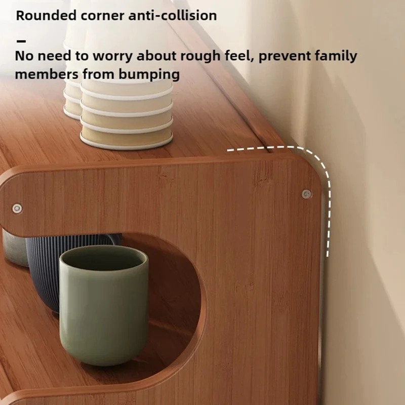 2-stöckiges 30cm Becheraufbewahrungsregal für Kaffee- und Weingläser, Organizer, Platzsparend, Bambus-Halter - Braun