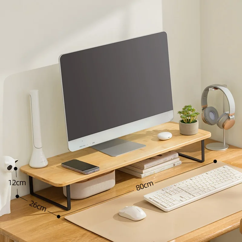 Wholesale 80cm Length Monitor Riser Stand for Desktop Computer Bamboo ...